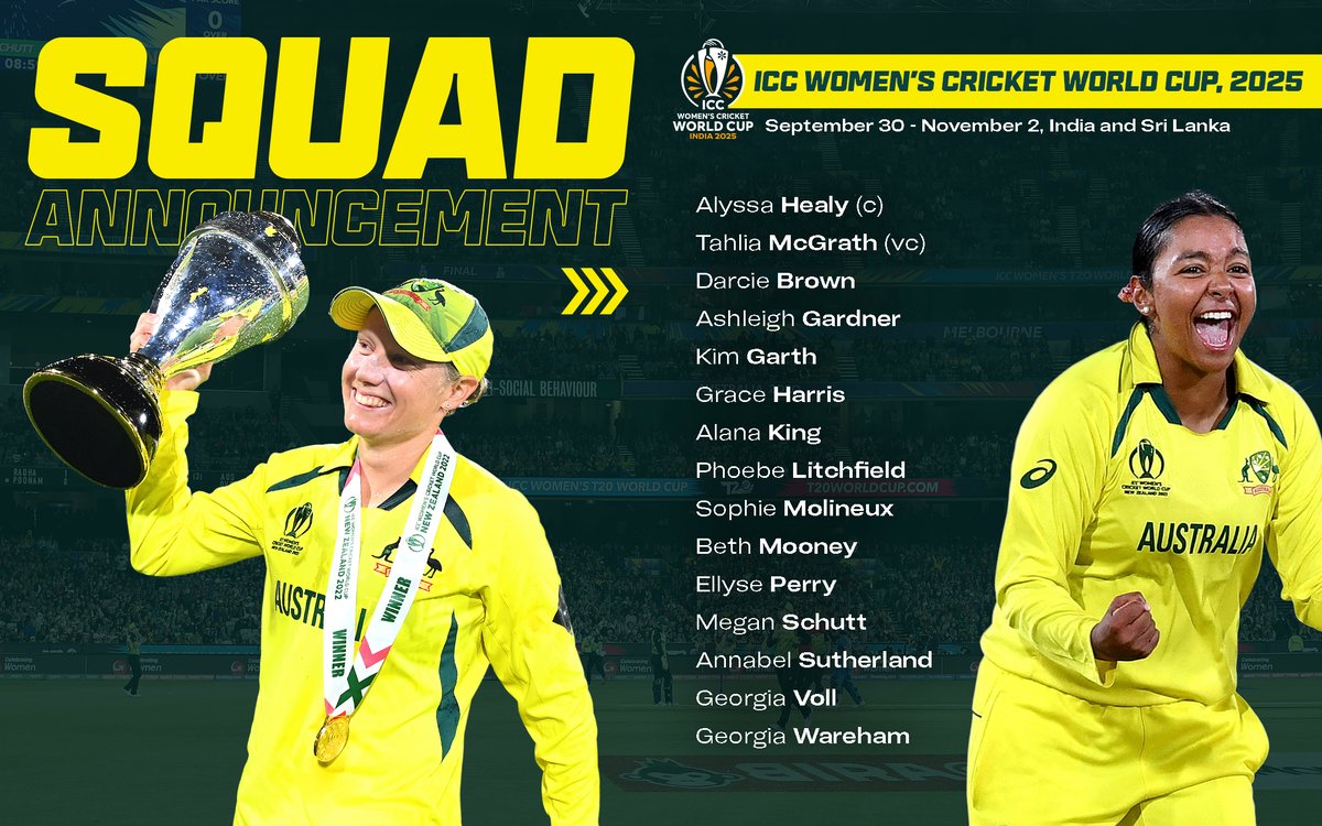 CricketAus's tweet image. The @AusWomenCricket World Cup squad has landed! 

Congratulations and good luck to all players selected 💪 #CricketWorldCup