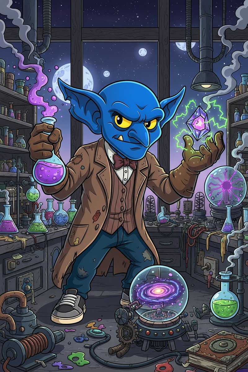 GOBLCrypto's tweet photo. $GOBL is in the lab… cooking something special. 🔥

Even in tough times, the goblin keeps stirring the pot, preparing the next feast. 🩸

Don’t forget to make the chart go GOBL GOBL 📈💰

#GOBL #Base #memecoins https://t.co/oDmGDlGHgU