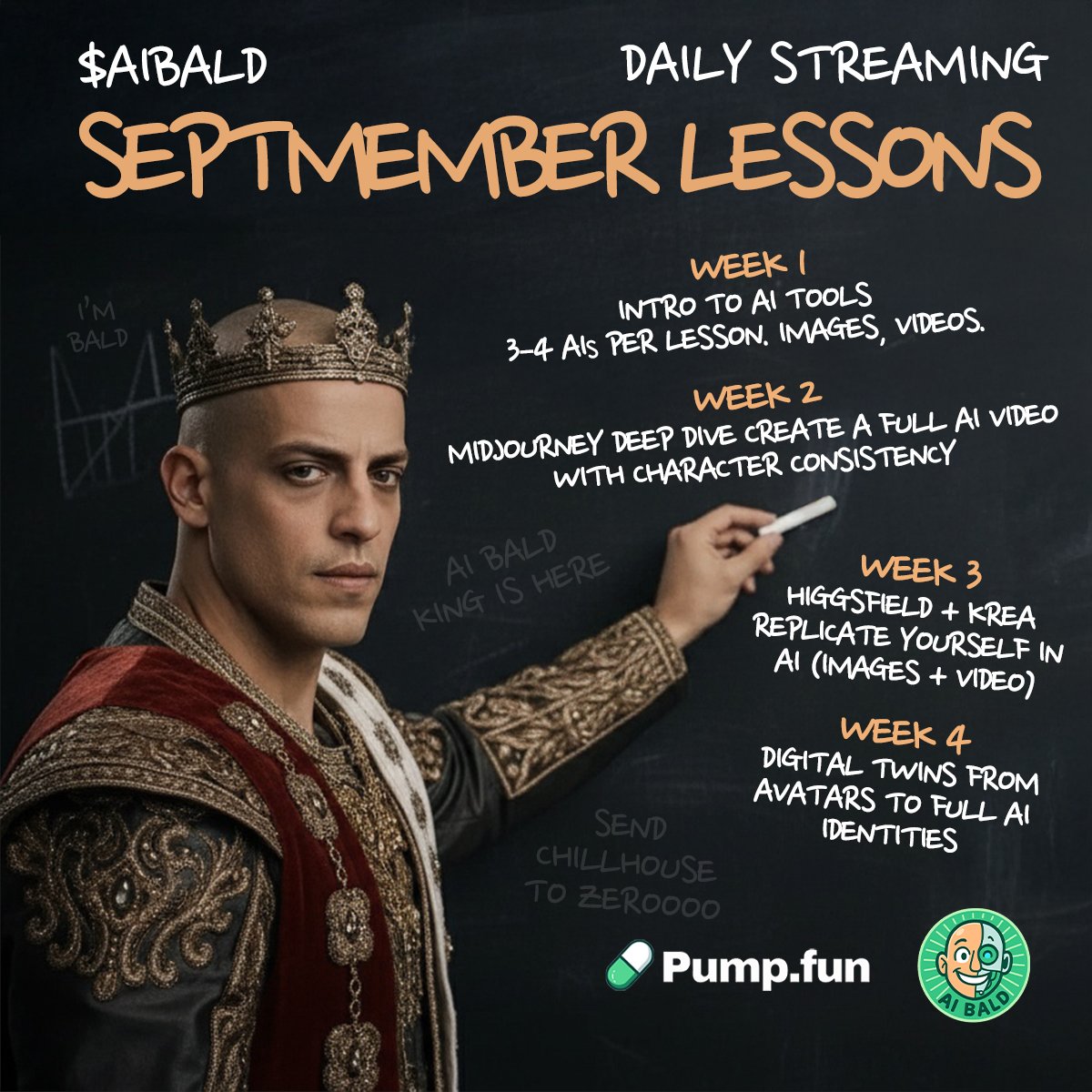 this resembles a Spotify album cover, but it's only my announcement for daily September lessons live on @pumpdotfun +++ discover what I can teach you about the AI world in just one month, that bald way 

$AIBALD
6u2ePpZ1yLizSvDRCubNdsf8hcYaabpWNEWUbXDEpump