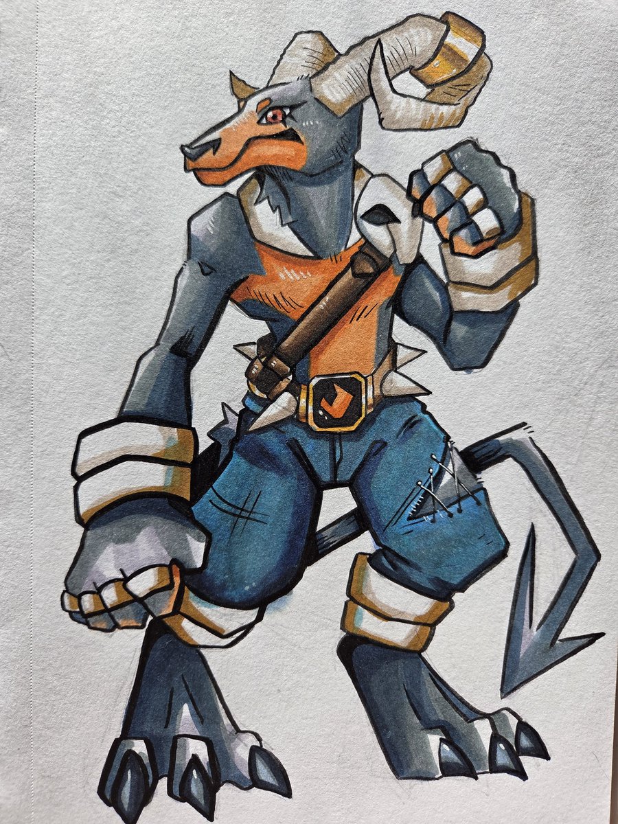 Random ass art I made of weregarurumon and houndoom 
He's funky but neat ya know