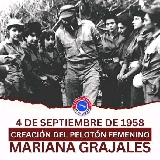 TaniaAlvar54768's tweet photo. El pelotón Mariana Grajales, conocido como Las Marianas fue un pelotón integrado por mujeres durante la revolución cubana en Sierra Maestra. Se creó en La Plata el 4 de septiembre de 1958. #TenemosHistoria #FidelEntreNosotros https://t.co/XmoFSQgp55
