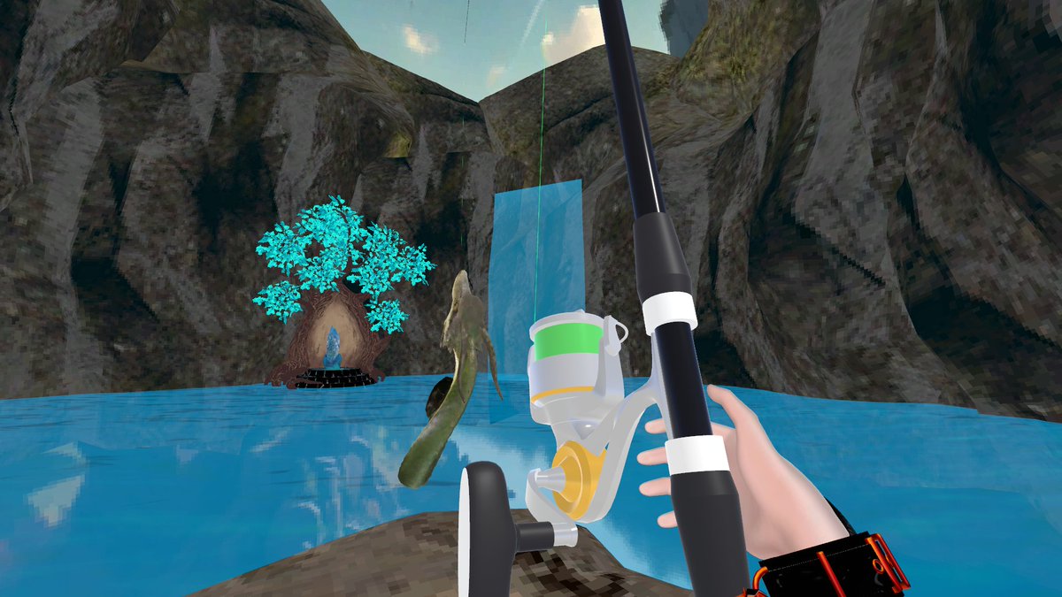 n4rGm5DmrVXXz6I's tweet photo. 026․차원낚시터（Dimension Fishing）
불여우냥이FireFoxCat
PSX風フィッシングゲーム！静寂な古代樹の湖から、荒れ狂う嵐の海域まで。14の釣り場を巡り、77種類のユニークな魚を釣り上げよう！称号と実績システムも搭載。挑戦に満ちた釣りの旅へ、今すぐ出発しよう！
#VRChat_world紹介 #VRChat #VRC https://t.co/AEVl92yg5Y