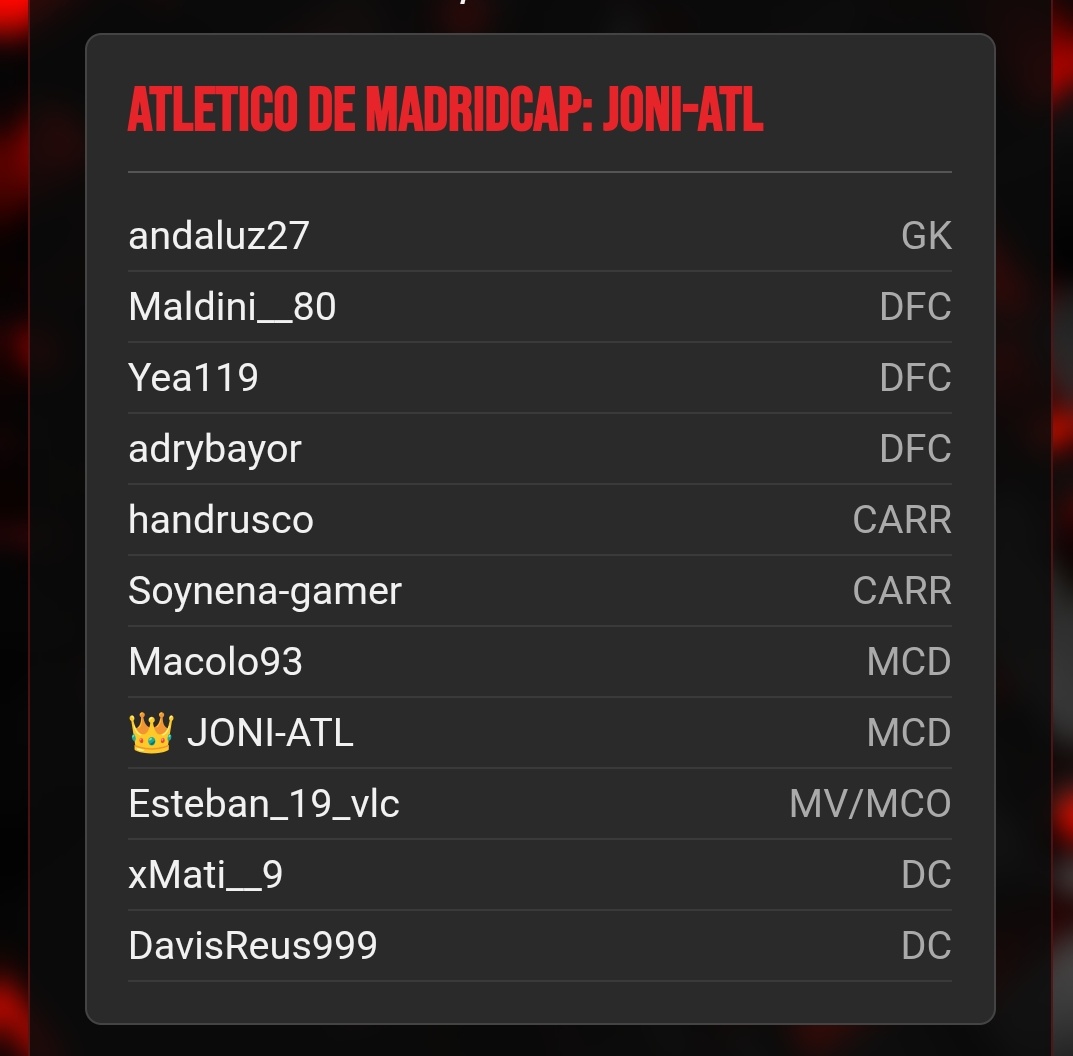 Vamos a disfrutar y pasarlo bien con estos chavales en <a href="/VPG_Spain/">Virtual Pro Gaming España</a> .
LUCHAREMOS COMO HERMANOS.
Vamos Atleti <a href="/Atleti/">Atlético de Madrid</a> 💪🏻