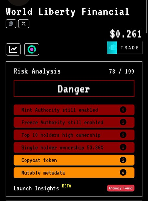 You're playing with fire if you trust WLFI tokens.