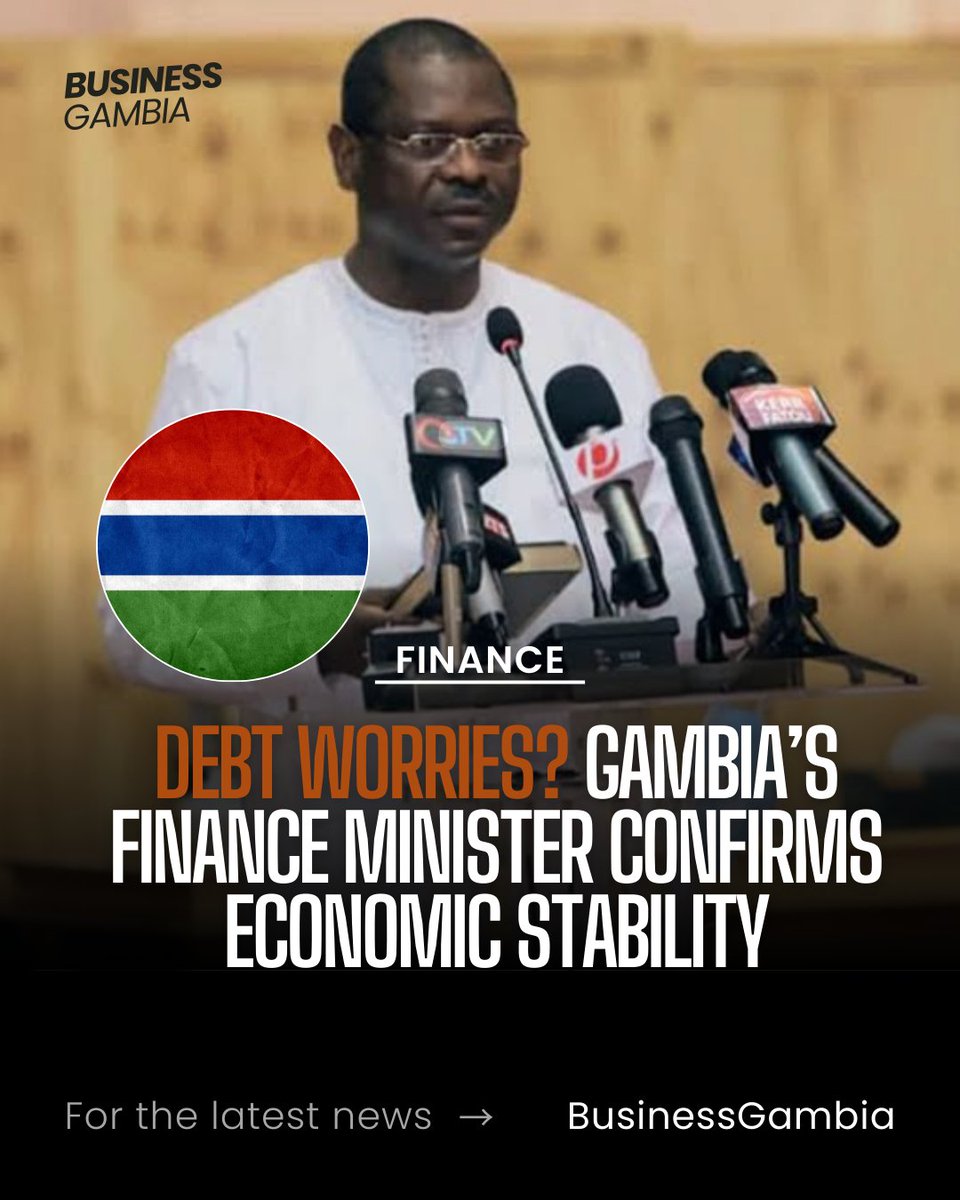 BusinessGMB's tweet photo. “Gambia’s Finance Minister reassures markets: national debt remains sustainable as economic stability continues. #GambiaEconomy #FiscalStability #InvestmentOpportunities https://t.co/0hdhR8L1qZ
