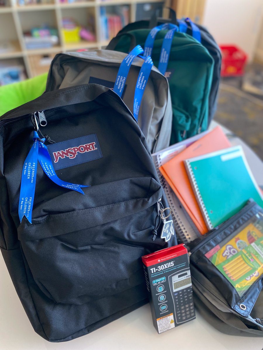 FriendsSFBay's tweet photo. Thank you @FenwickWest for donating JanSport backpacks filled with school supplies for the youth achievers we serve. These backpacks, packed with notebooks, binders, calculators, and more, give our youth the tools they need to start the school year prepared and confident! https://t.co/hOP4dK30eQ