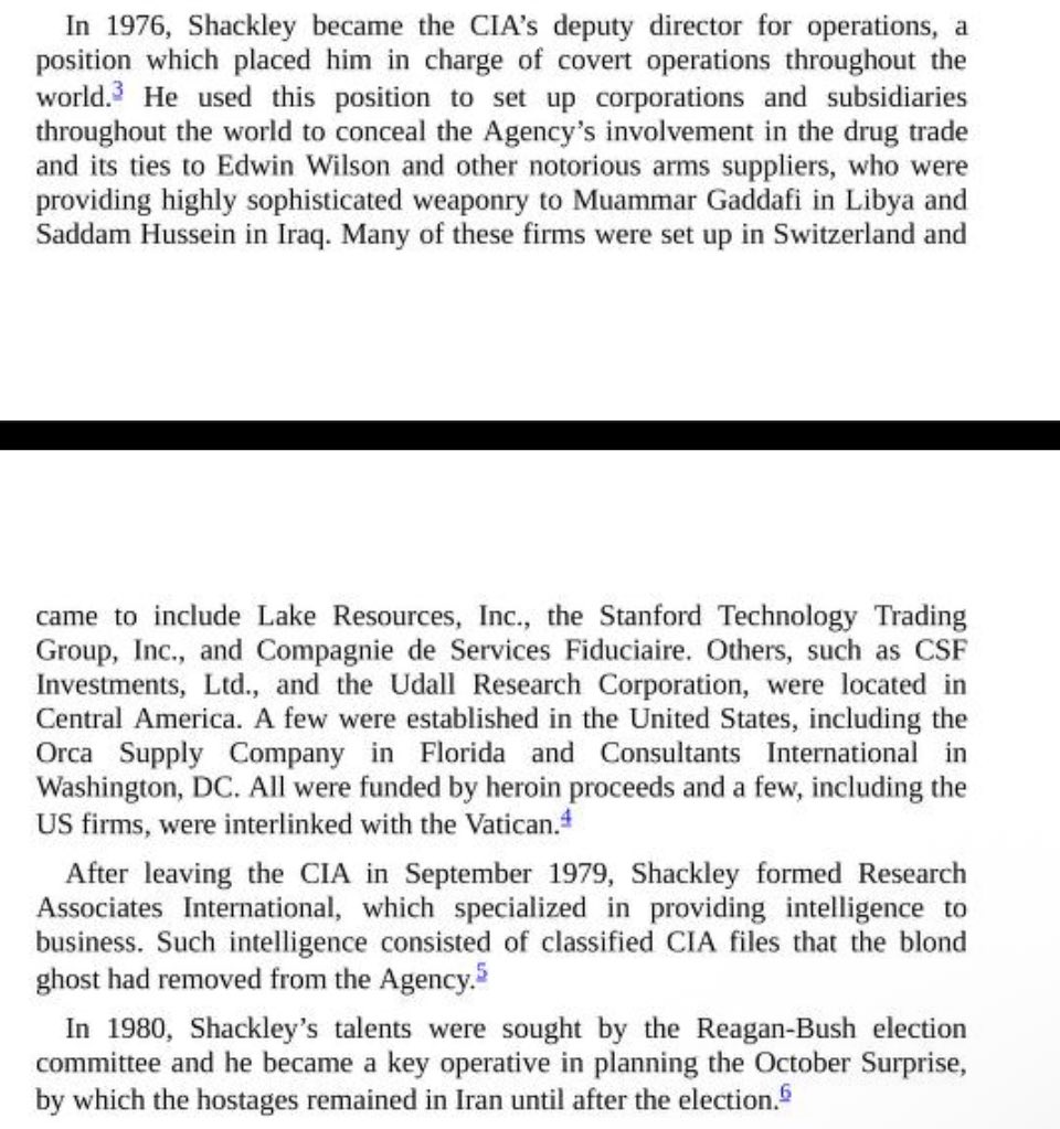 miketheking1517's tweet photo. He became the CIA’s deputy director & oversaw media operations to cover for CIA collusion with the mafia + Vatican.
He then established firms in Switzerland to obscure transactions like arming Muammar Gaddafi & Saddam Hussein. A few of these funnels were also based in America. https://t.co/Kt3wWtVaWi