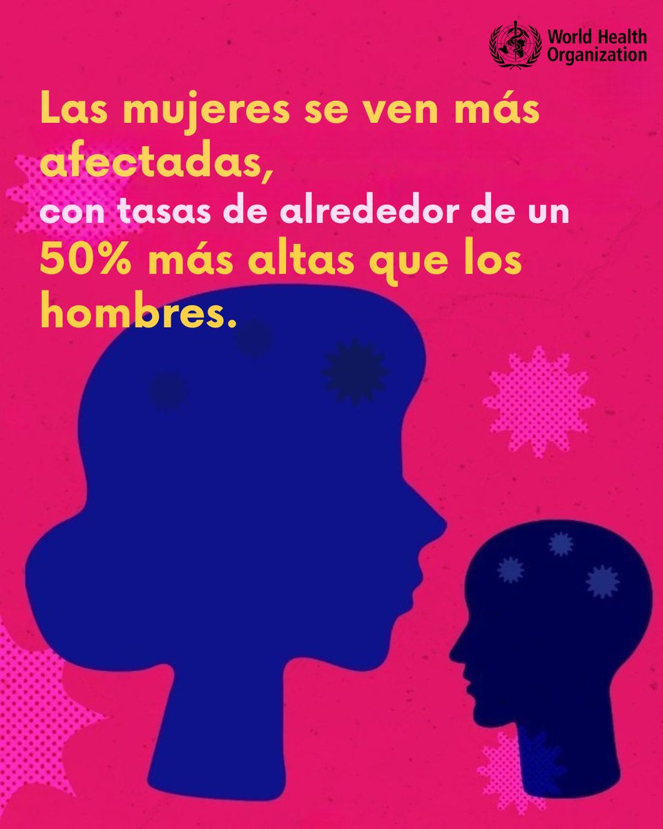 Más de 1.000 millones de personas viven con una condición de salud mental, según la <a href="/WHO/">World Health Organization (WHO)</a> . La depresión y la ansiedad son las más comunes. 

Para avanzar en #SaludMental , debemos:
🧠 Valorarla
📣 Abordar sus causas y determinantes
💪 Fortalecer los sistemas y las redes de apoyo