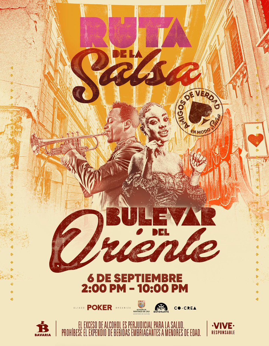¡La Ruta de la Salsa no se detiene! 💃🏽🩷

El Bulevar del Oriente será la próxima parada con las clasificatorias Amateur rumbo al <a href="/FestSalsaCali/">Festival Mundial de Salsa de Cali</a>. 

📅 Sábado 6 de septiembre 
🕚 Desde las 11:00 a.m
🎶 Emprendimientos salseros + competencia llena de talento

#CaliDistritoCultural