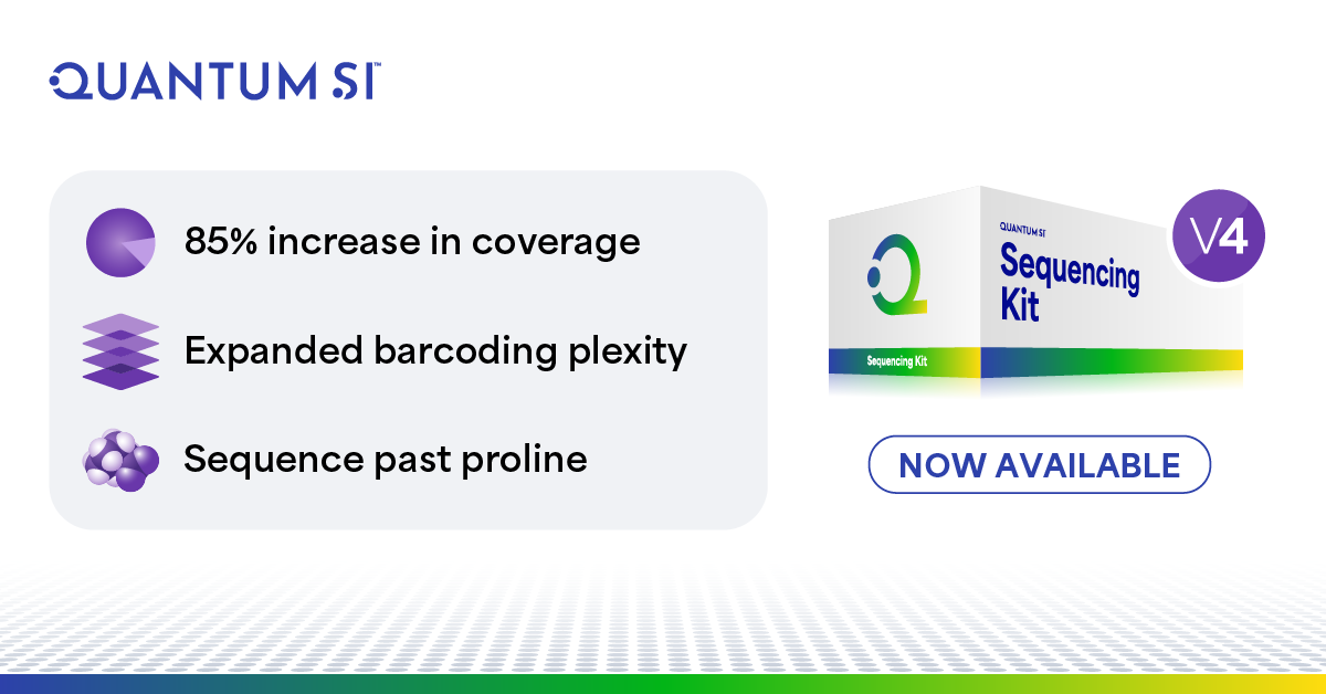 Quantum_Si's tweet photo. It's here. Sequencing Kit, V4 is available and ready to ship to your lab! Added capabilities open up many new opportunities.
What proteins will you characterize first? Begin here: https://t.co/1w4OSlUQrx
#QSI #NGPS #PlatinumPro $QSI https://t.co/oPBbhP1typ