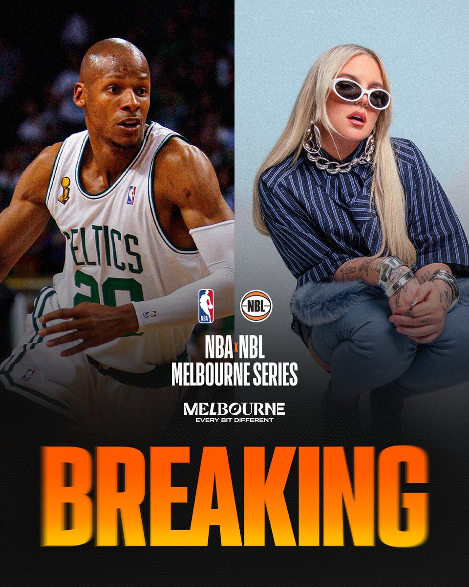 Multi-platinum ARIA award-winning singer-songwriter Tones And I will perform at the NBAxNBL Melbourne Series in October 👀

Adding to the star power of the event, NBA Hall-of-Famer, Ray Allen, has also confirmed his attendance down under 😏

Read more - bit.ly/3JG8T1o