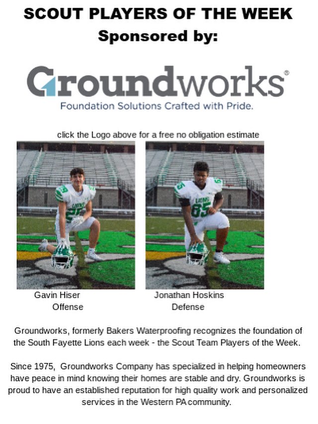 Great job this week by Gavin Hiser and Jonathan Hoskins! For a free home inspection, visit Groundworks.com