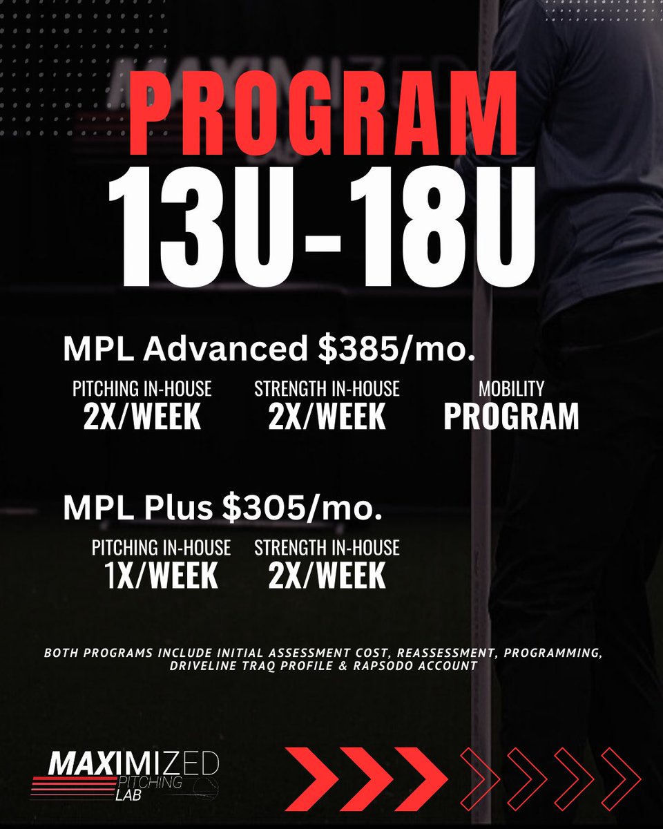 MaxPitchingLab's tweet photo. Off-Season Program registration is now available for 13U-18U athletes‼️

📍MPL - Springfield, IL

See below for details or head over to https://t.co/QQoTHON76Y to get started

(1/2)

#MaximizeYourPerformance https://t.co/qIrDOIuh8v