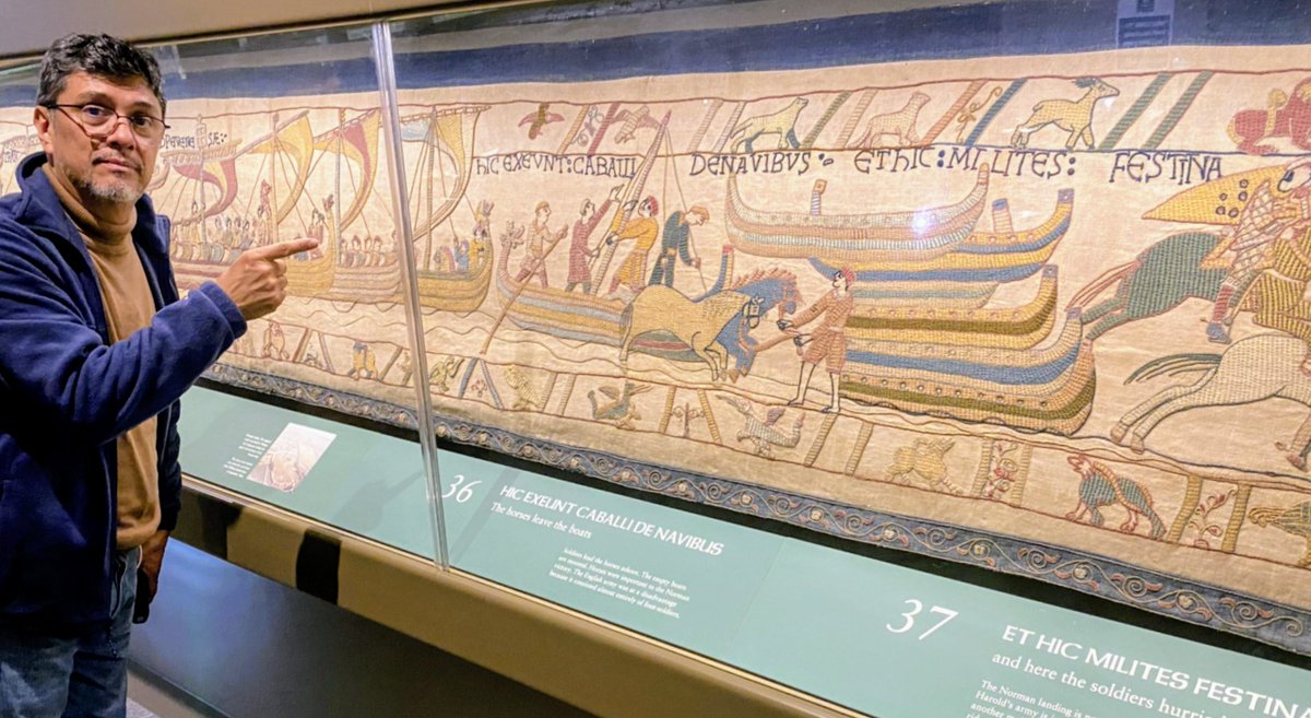 <a href="/elbarroquista/">El Barroquista</a> Existe una maravillosa réplica del #bayeuxtapestry  en Reading 🇬🇧, es una obra cosida a mano por bordadoras británicas. Lo crearon en 1885, en Straffordshire bajo el liderazgo de Elizabeth Wardle. Es una historia curiosa, pero mejor viajar uno mismo y apreciarlo en persona.