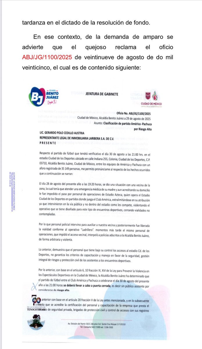 MazoyJulian's tweet photo. 🚨 EXCLUSIVA 🚨

El delincuente, @LuisMendozaBJ, quien además es alcalde de la Benito Juárez, actuó de forma ILEGAL, al cerrar el acceso al público en el partido de este fin de semana.

No es mi opinión. Así lo acaba de determinar un juez federal.

Tenemos también evidencias de la extorsión al @ClubAmerica.

Estaba pidiendo palcos, boletos, accesos exclusivos, lugares de estacionamiento. Una cosa brutal.