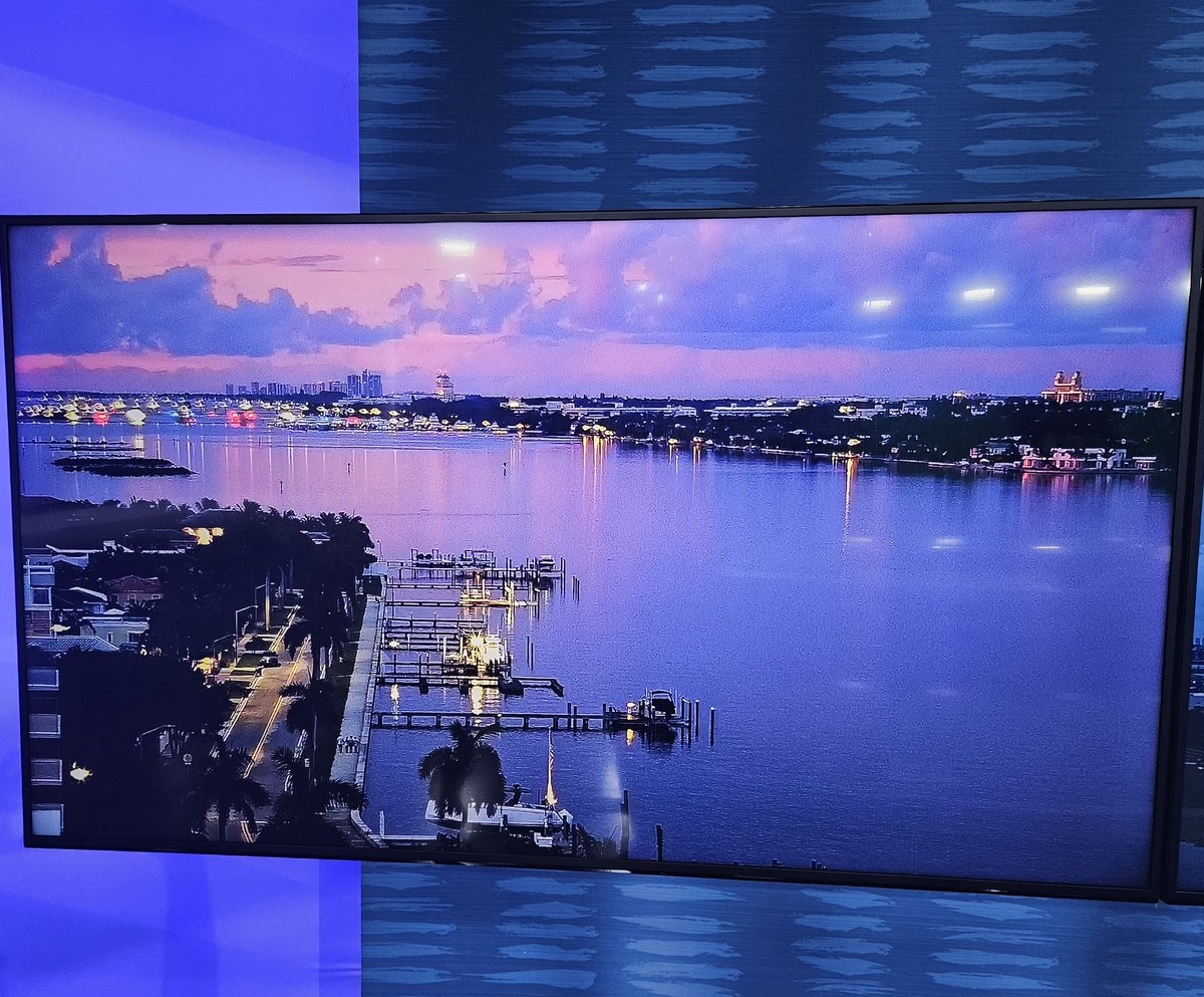 Two different views of tonight's sunset from inside the TV station! #WestPalmBeach