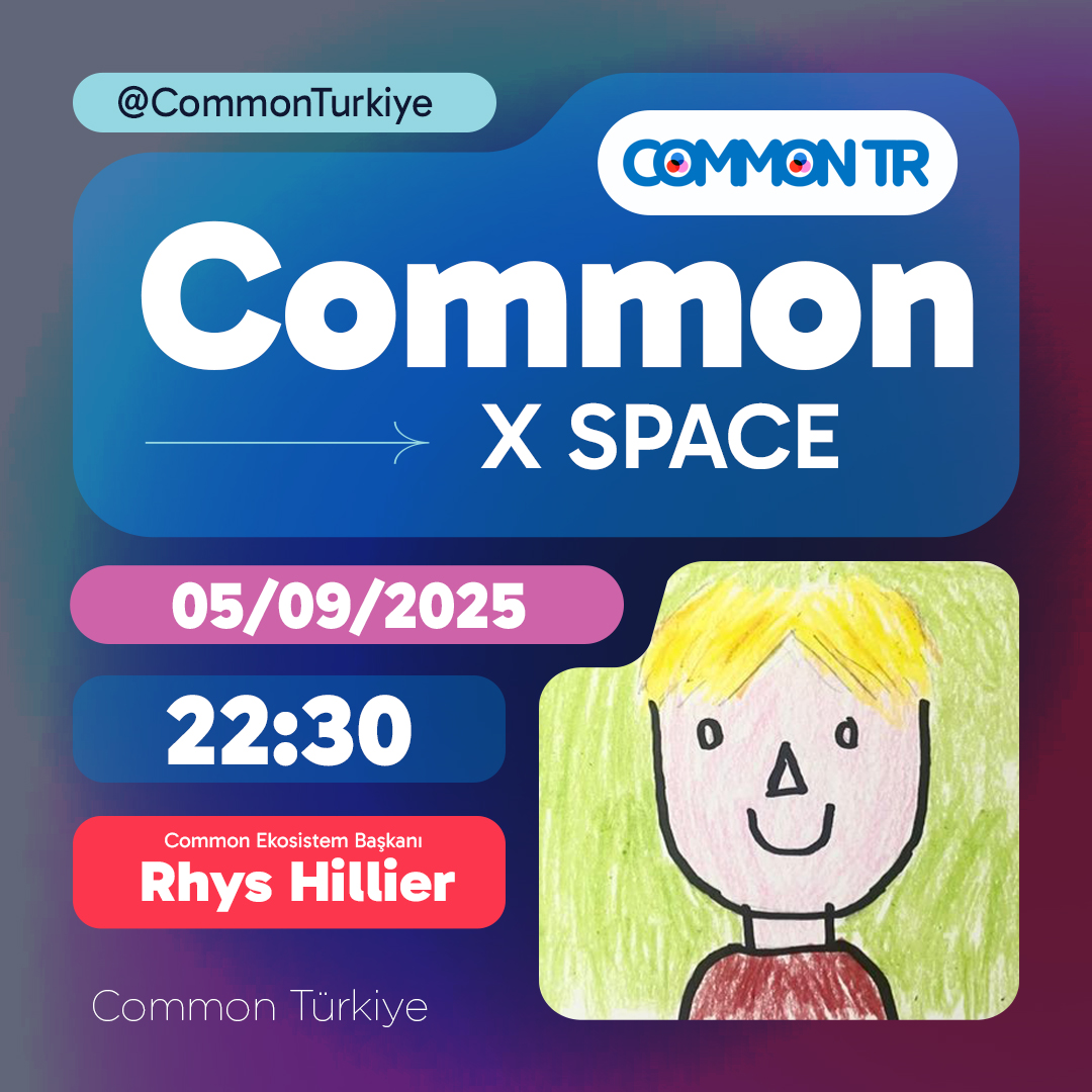 Bu akşam <a href="/commondotxyz/">Common</a>  ekosistem başkanı  <a href="/RhysFH/">Rhys</a> ile <a href="/CommonTurkiye/">Common Türkiye 🇹🇷</a> 'de X space yapacağız.

Merak ettiğiniz soruları yorumlara yazabilirsiniz.

Herkesi bekliyorum. 🩶