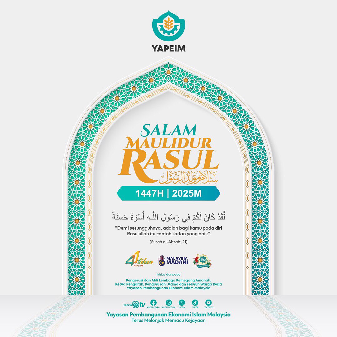SALAM MAULIDUR RASUL 1447H | 2025M

Marilah kita memperbanyakkan selawat dan memperingati kelahiran junjungan besar Nabi Muhammad SAW, insan mulia yang menjadi contoh ikutan terbaik buat umat Islam. Semoga kita terus meneladani akhlak Baginda dalam kehidupan seharian.

“Demi