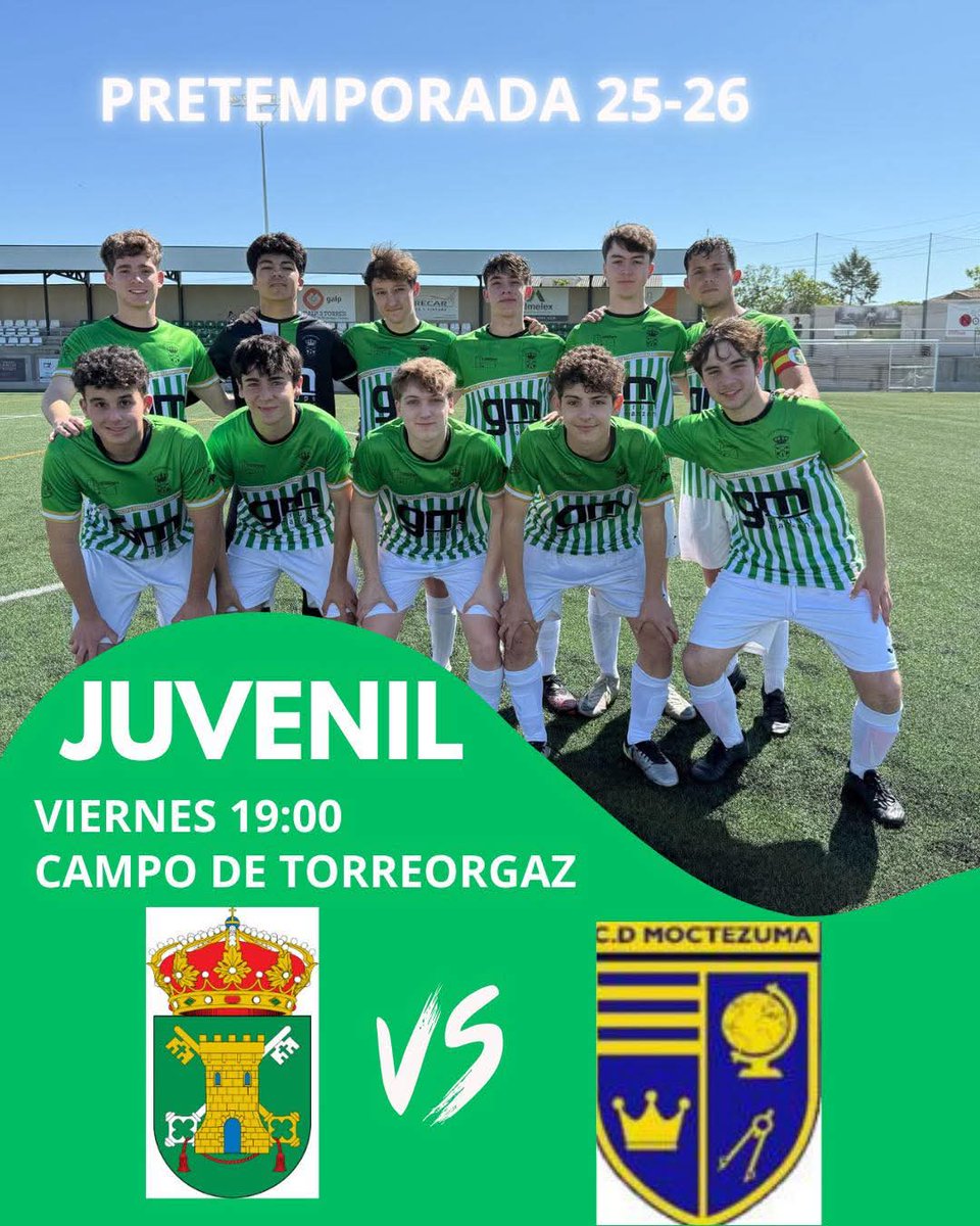 ⚠️PRETEMPORADA JUVENIL⚠️

Mañana Viernes a las 19:00H tendremos el segundo partido de pretemporada de nuestro equipo juvenil en el campo de fútbol municipal de Torreorgaz. 

💚🤍💚🤍💚🤍💚