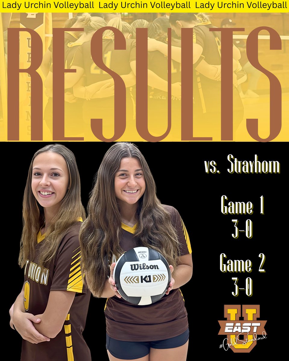 Tonight, the Lady Urchins delivered a dominant performance versus Strayhorn, winning the doubleheader 3-0. The Ladies resume competition Tuesday at Myrtle. #LadyUrchinVolleyball #GoldStandard ￼
