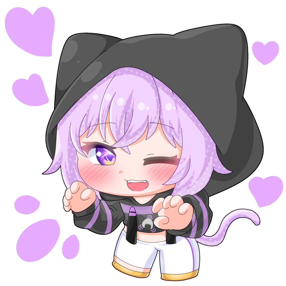 (ฅ *`꒳​´*)ฅにゃあ〜！🍙💜
 #絵かゆ