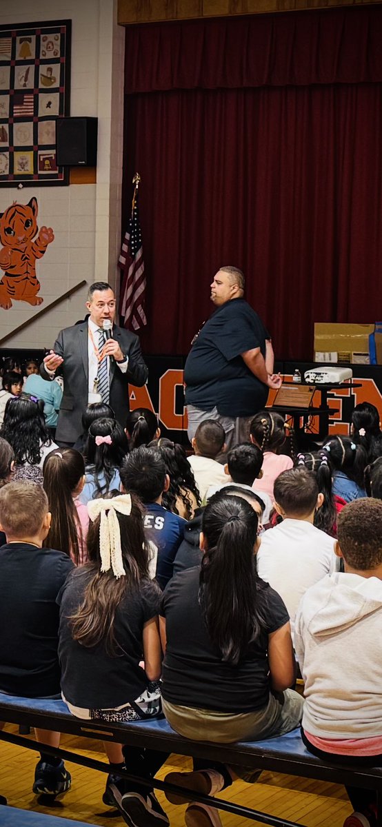 Today we set the tone for the year with our All-Schools presentation on expectations &amp; HIB alongside Mr. Cruz. Together we’re building a safe, respectful, and kind community for every student. 💙 #Respect #Kindness #SafeSchools #ROAR #ATEAM