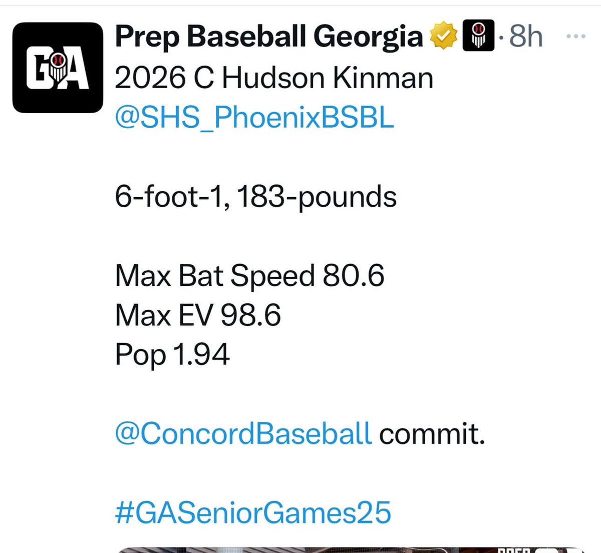 I had a great time at the PBR GA senior games last Saturday. As always, I appreciate the recognition and write-up! A special thank you to <a href="/Hudson_PBR/">Hudson Graham</a> and <a href="/IanSmittyGA/">Ian Smith</a> for always being available and honest with me and working very hard to help Georgia baseball players like me