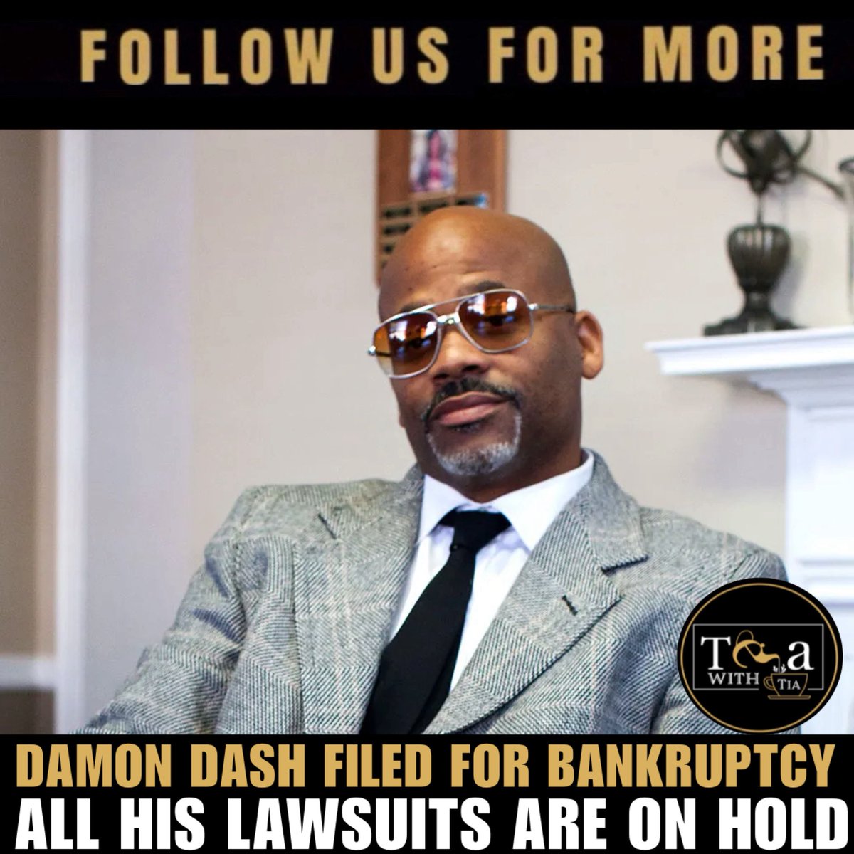RealTeaWithTia's tweet photo. Whew 😮💨 #DamonDash just filed for Chapter 7 bankruptcy in Florida. Court docs say all his lawsuits are on pause now under that bankruptcy stay. https://t.co/Qmu1x8xJTe