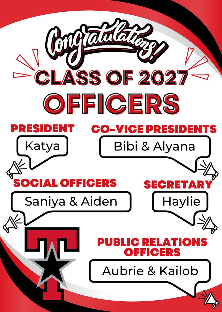 🎉 Huge congratulations to our class of 2027 officers! Your leadership, vision, and passion are inspiring, we can’t wait to see the amazing things you’ll accomplish this year. Let’s make it unforgettable! #Classof2027
