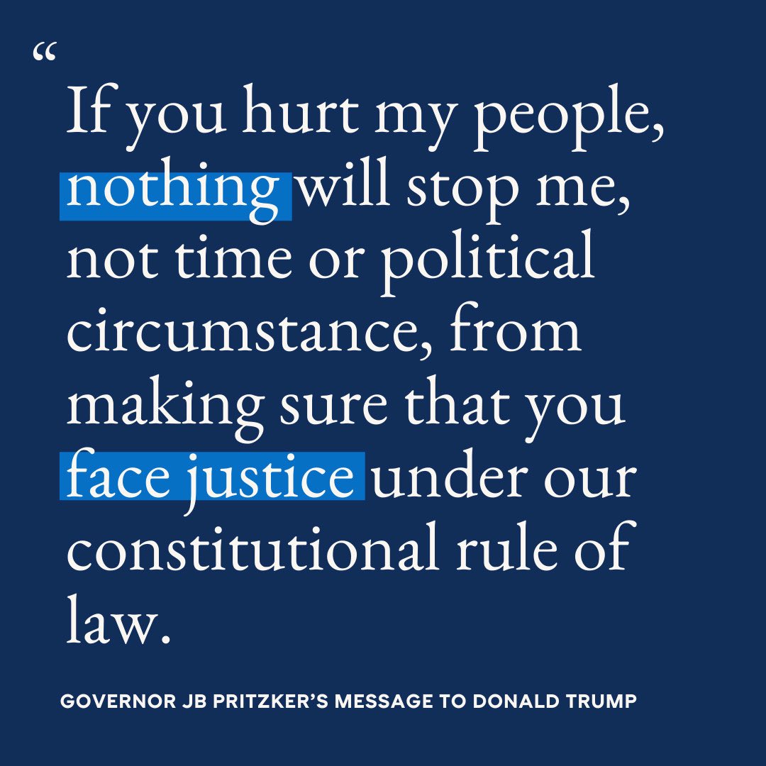 JB Pritzker (@jbpritzker) on Twitter photo My message to Donald Trump is very simple. My message to Donald Trump is very simple.