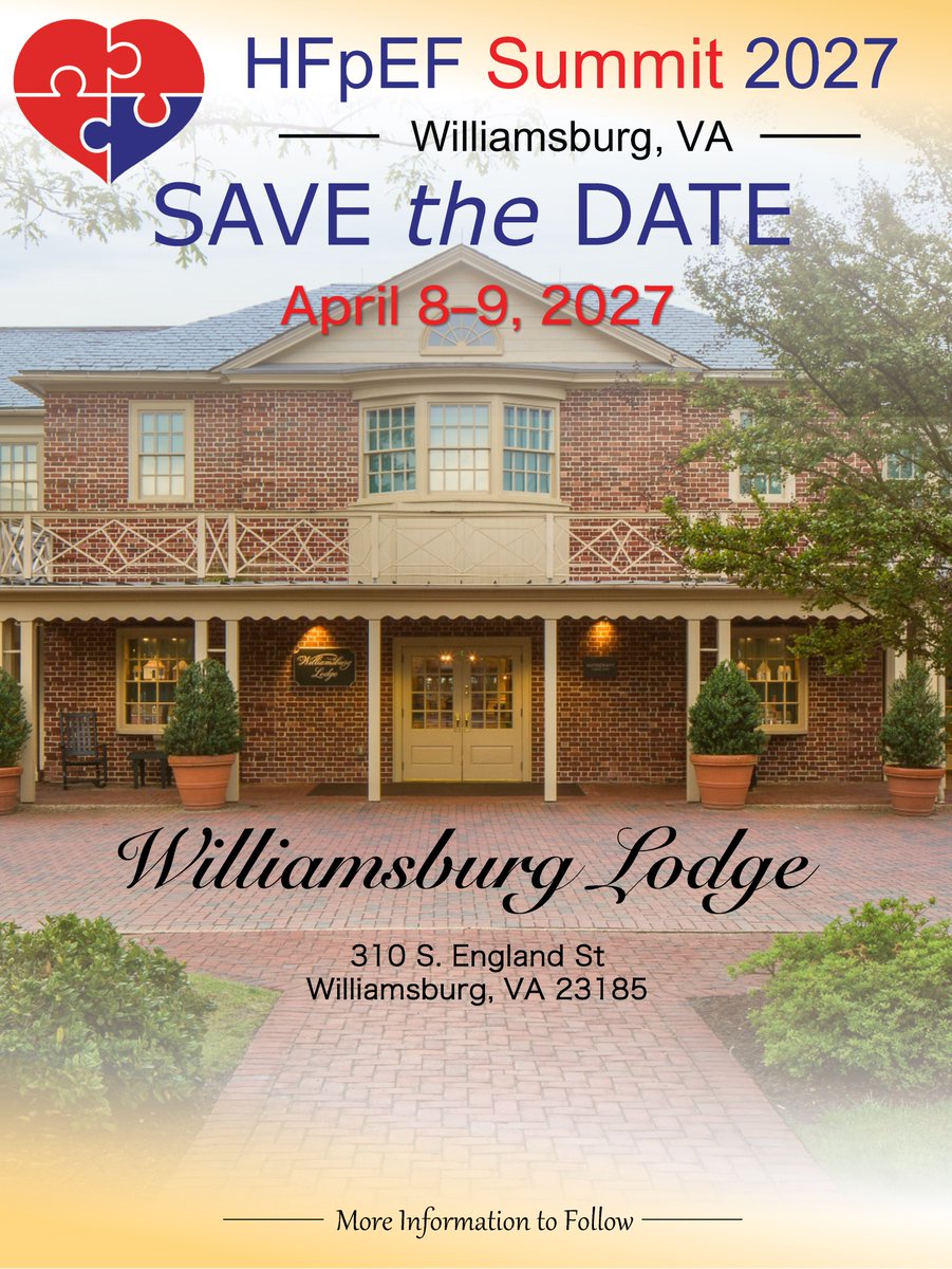 HFpEF Summit (@hfpefsummit) on Twitter photo Save the Date 2027. <a href="/LeferLab/">David Lefer</a> <a href="/VCUHealthHeart/">VCU Health Pauley Heart Center</a> <a href="/SALLOUMFN/">Fadi N Salloum</a> <a href="/Sharp_Lab/">Sharp Laboratory</a> Save the Date 2027. <a href="/LeferLab/">David Lefer</a> <a href="/VCUHealthHeart/">VCU Health Pauley Heart Center</a> <a href="/SALLOUMFN/">Fadi N Salloum</a> <a href="/Sharp_Lab/">Sharp Laboratory</a>