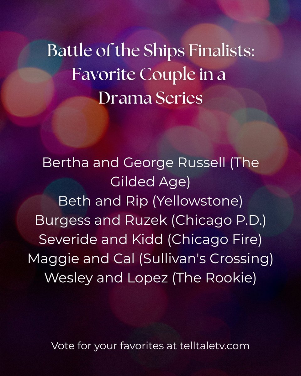 TellTaleTV_'s tweet image. Which TV couples are you hoping to see win this year's #BattleOfTheShips? Voting ends tomorrow at 9pm EST, so get your votes in now! 🗳️telltaletv.com/2025/08/vote-f…

#bensler #chenford #dasher #burzek #stellaride #clois #onechicago #thewayhome #outlander #ghostscbs