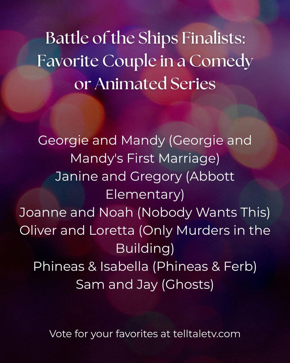 TellTaleTV_'s tweet image. Which TV couples are you hoping to see win this year's #BattleOfTheShips? Voting ends tomorrow at 9pm EST, so get your votes in now! 🗳️telltaletv.com/2025/08/vote-f…

#bensler #chenford #dasher #burzek #stellaride #clois #onechicago #thewayhome #outlander #ghostscbs