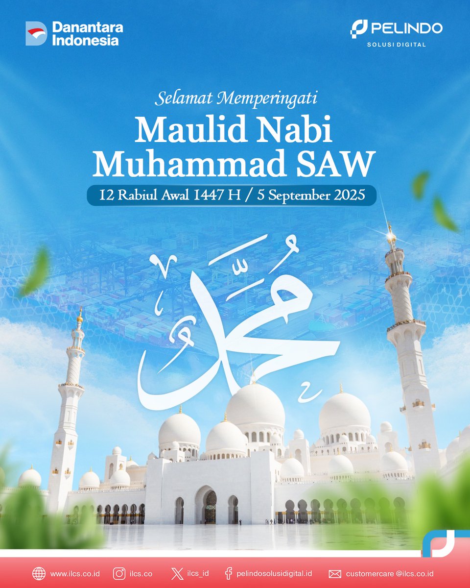 ilcs_id's tweet photo. Selamat memperingati Maulid Nabi Muhammad SAW, 12 Rabiul Awal 1447 H. Semoga kita senantiasa meneladani akhlak mulia Rasulullah dalam setiap langkah kehidupan. #ilcs #ilcsseru #pelindo https://t.co/A3WaGnB3Tc
