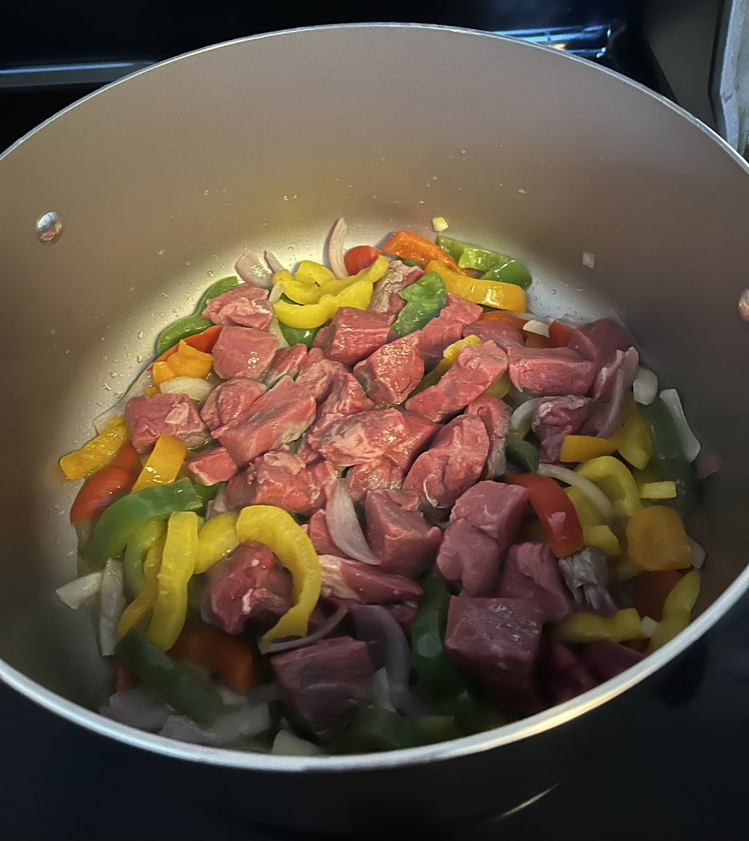 reynolds__chad's tweet image. the annual #NFLOpeningWeekend chili cook off hit the wires later yesterday afternoon … new larger pot gave me the idea to get creative … my “deluxe” chili beef tips two mesquite boneless chicken breasts &amp;amp; 4 links Gianelli hot Italian sausage … baby backs were left out &amp;amp; bbq’d.