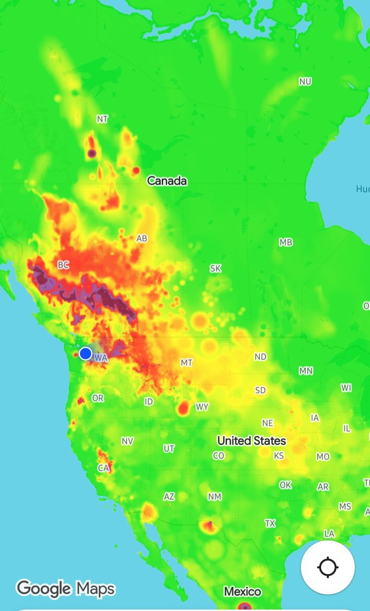 Air quality map today. Wtf is happening with Canada?