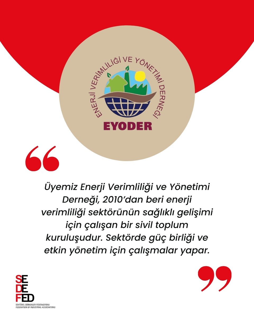 SEDEFED Üyesi: EYODER

2010 yılından bu yana faaliyet gösteren Enerji Verimliliği ve Yönetimi Derneği (EYODER), enerji verimliliği sektörünün gelişimini destekleyen, paydaşlarını bir araya getirerek iş birliğini güçlendiren bir sivil toplum örgütüdür.

Enerjinin etkin yönetiminin