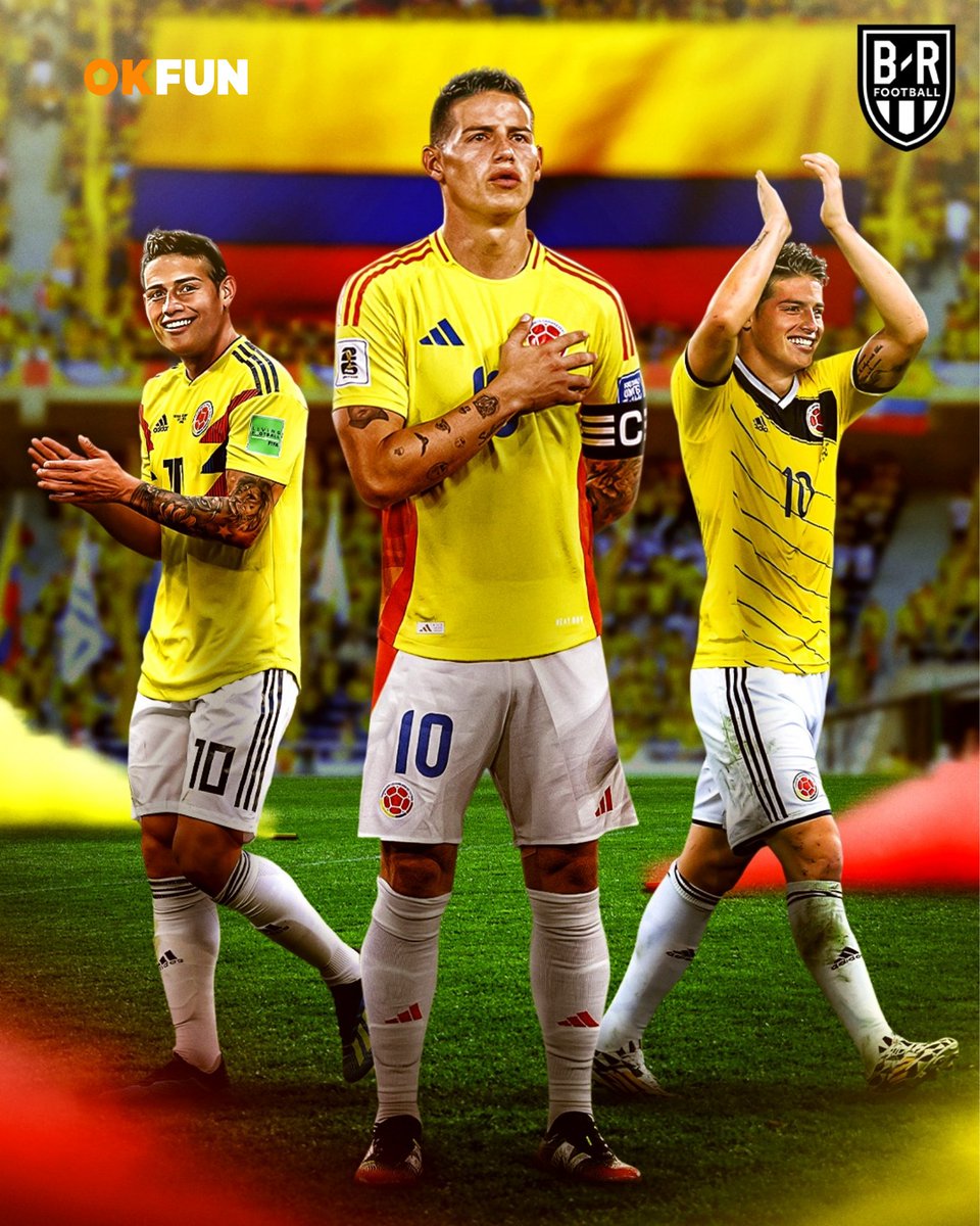 OkFunSport's tweet photo. 🇨🇴 Colombia qualify for World Cup 2026! 🎉
✅ James Rodríguez shines in 3-0 win over Bolivia.
🥇 James now has 14 goals, surpassing Falcao as Colombia’s all-time top scorer in WCQ history! 🔥
#OkFunSport #OKFun #OKwinTV #OKwin #Colombia #WorldCup2026 https://t.co/zlKh8OWtXP