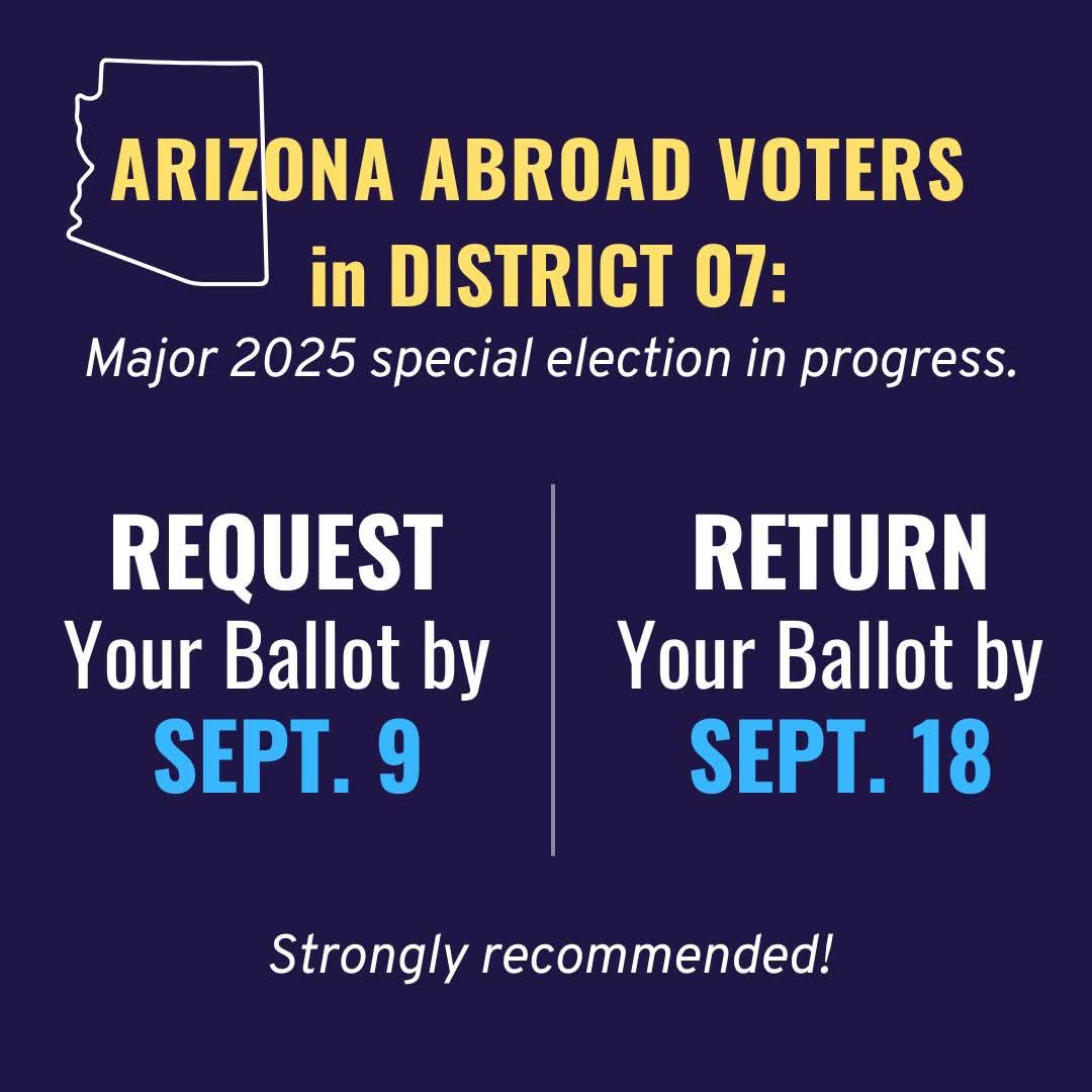 DemsIRL's tweet photo. AZ Voters: 👉Go to https://t.co/LILtzqPQJI right now to Request Your Ballot by SEPT. 9! 
Then Return Your Ballot right away.

⏰Please...DON'T WAIT until the last day even if you can. 
It can take a couple days to receive your ballot, etc. 
Thanks for voting! https://t.co/k0CTg2l2F0