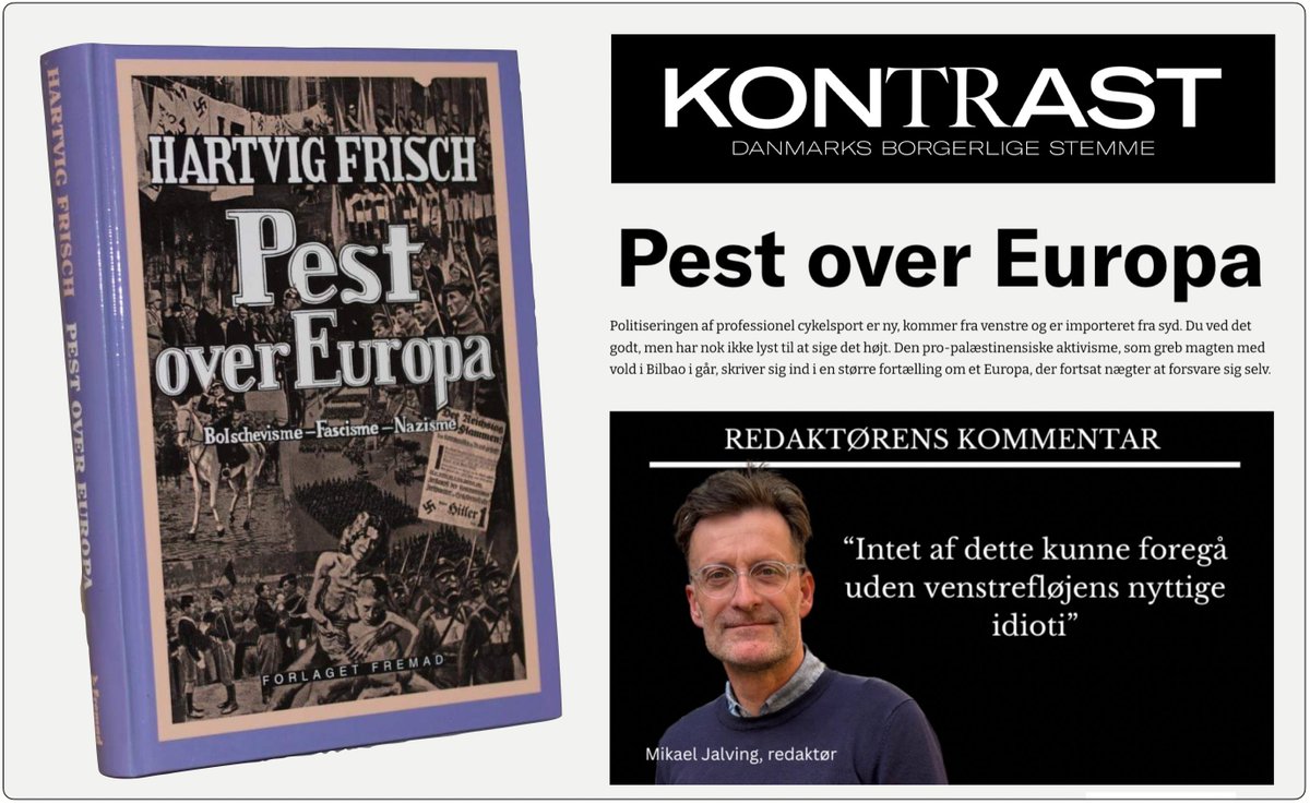Jesper W. Rasmussen (who/dis) (@jesperfekt) on Twitter photo PEST OVER EUROPA. Mikael Jalving tager i sin leder udgangspunkt i de pro-palæstinensiske aktivisters voldsomme aktioner under Vuelta a España i Bilbao, hvor løbets sikkerhed måtte opgives, og en rytter styrtede som følge af sabotage. Pointen er, at cykelsport, som bygger på en PEST OVER EUROPA. Mikael Jalving tager i sin leder udgangspunkt i de pro-palæstinensiske aktivisters voldsomme aktioner under Vuelta a España i Bilbao, hvor løbets sikkerhed måtte opgives, og en rytter styrtede som følge af sabotage. Pointen er, at cykelsport, som bygger på en