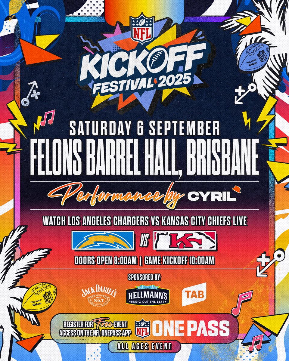 NFL Australia & NZ (@nflaunz) on Twitter photo We're back with a bang. You better believe it.
Join us tomorrow for the NFL Kickoff Festival at Felons Barrel Hall in Brisbane.
π <a href="/chargers/">Los Angeles Chargers</a> vs <a href="/Chiefs/">Kansas City Chiefs</a>
πΊ Live on <a href="/YouTube/">YouTube</a>
CAN'T WAIT! We're back with a bang. You better believe it.
Join us tomorrow for the NFL Kickoff Festival at Felons Barrel Hall in Brisbane.
π <a href="/chargers/">Los Angeles Chargers</a> vs <a href="/Chiefs/">Kansas City Chiefs</a>
πΊ Live on <a href="/YouTube/">YouTube</a>
CAN'T WAIT!