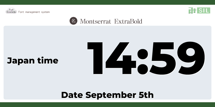 大阪は台風抜けました！良いお天気でぬるくて暑いです💦
もう少しでおやつの時間です🍩☕️😋

書体：Montserrat ExtraBold (Julieta Ulanovsky)
「みんなのフォント」
※無料でご利用頂けます
font.jpn.com/SILfont/index.…

#フォント