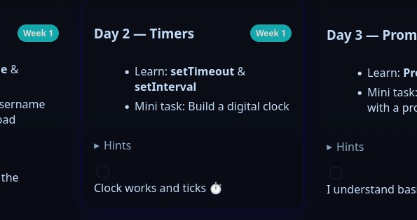 SomeMoreWater's tweet image. Day 2 of #14DaysOfJavascript

I am learning setTimeout &amp;amp; setInterval