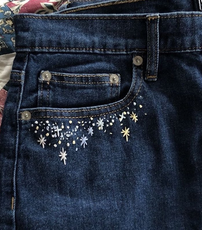 jeans embroidery 🪡