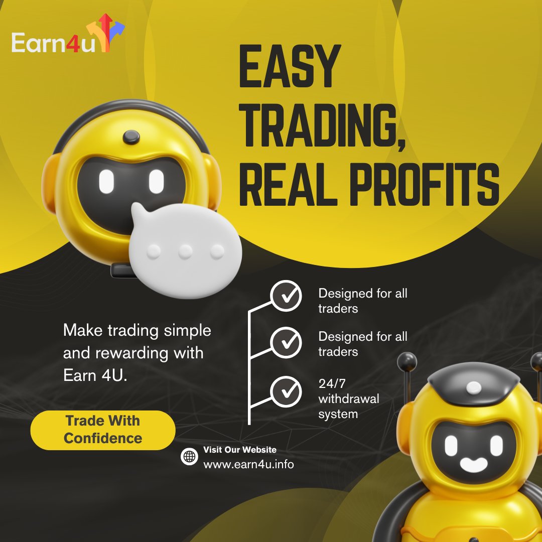 earn_4u's tweet image. Easy Trading, Real Profits!
With Earn 4U, trading is simple, transparent, and rewarding.
👉 Trade with confidence today!
🌐 earn4u.info
#Earn4U #EasyTrading #RealProfits #SmartIncome #TradingMadeSimple #FinancialGrowth #TradeConfidently