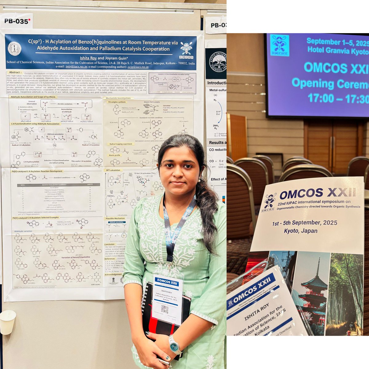 Guin_Lab (@radcatgroup) on Twitter photo ๐Poster Session at <a href="/omcos22/">OMCOS22</a> at Kyoto University (<a href="/KyotoU_News/">Kyoto University</a>)
<a href="/IshitaRoy_IACS/">Ishita Roy |๐ฎ๐ณ</a> is presenting her work on C(sp2)-H acylation of Benzo(h)quinolines at Room Temperature via Aldehyde auto-oxidation and Pd catalysis cooperation!
<a href="/RadCatGroup/">Guin_Lab</a> <a href="/iacskolkata/">Indian Association for the Cultivation of Science</a> 
<a href="/IndiaDST/">DSTIndia</a> ๐Poster Session at <a href="/omcos22/">OMCOS22</a> at Kyoto University (<a href="/KyotoU_News/">Kyoto University</a>)
<a href="/IshitaRoy_IACS/">Ishita Roy |๐ฎ๐ณ</a> is presenting her work on C(sp2)-H acylation of Benzo(h)quinolines at Room Temperature via Aldehyde auto-oxidation and Pd catalysis cooperation!
<a href="/RadCatGroup/">Guin_Lab</a> <a href="/iacskolkata/">Indian Association for the Cultivation of Science</a> 
<a href="/IndiaDST/">DSTIndia</a>