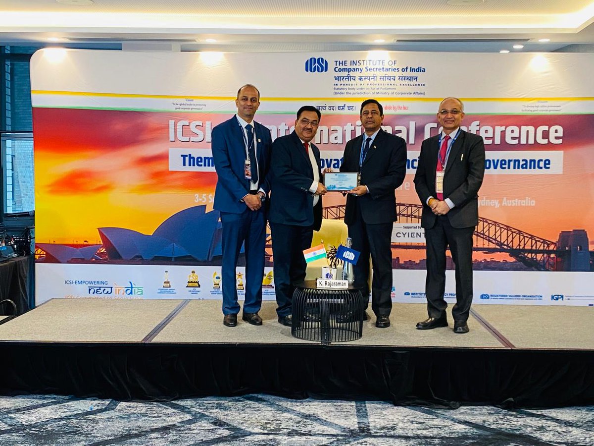 IFSCA_Official's tweet image. IFSCA Chairperson Shri K. Rajaraman delivered a special address at the ICSI Sydney Conference, highlighting business opportunities in India's first IFSC at GIFT City for ICSI members.

@IFSCA_Official #GIFTIFSC #BusinessOpportunities #IndiaGrowth #InvestmentOpportunities