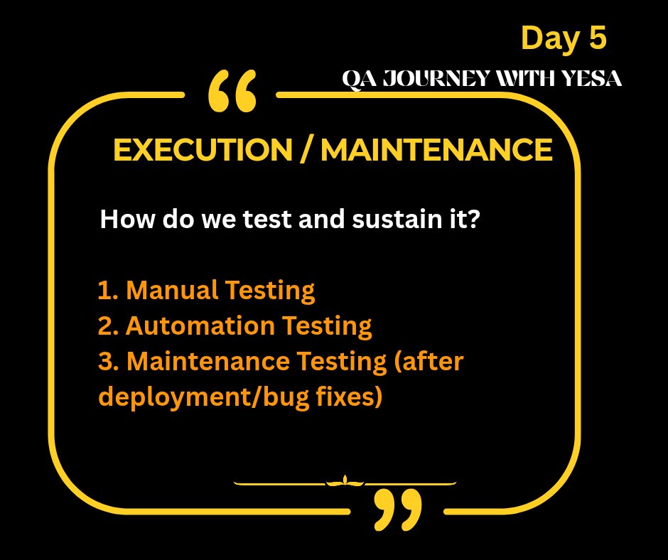 IBRAHIMYESA1's tweet photo. Did you know there are 150+ types of software testing (and still growing)?

#Functional Testing: 

#Non-Functional Testing: ,

#Execution / Maintenance:

Not all apply to every project. Testing depends on the nature, scope &amp; goals.

#QA #SoftwareTesting #Tech https://t.co/Y1cXKR3qVM