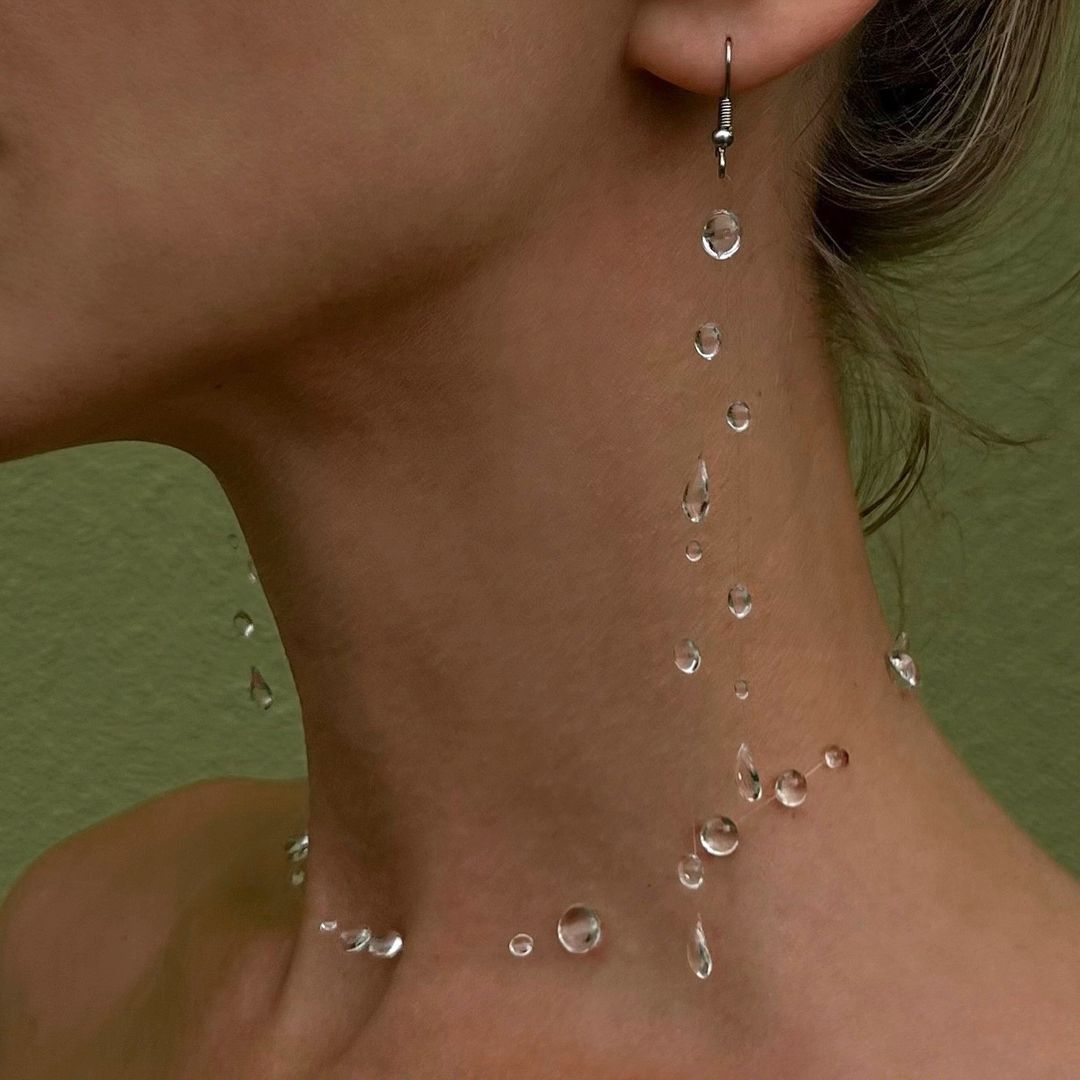 Water droplet necklace