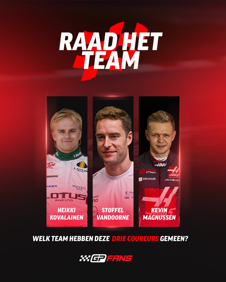 🏁 𝙍𝙖𝙖𝙙 𝙝𝙚𝙩 𝙩𝙚𝙖𝙢: Weet jij welk team deze drie coureurs gemeen hebben? 🤔